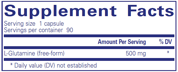 L-Glutamine 500 Mg. 90's (Pure Encapsulations) supplement facts