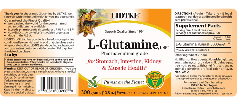 L-Glutamine Powder (Lidtke) Label