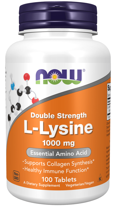 L-Lysine 1000 mg (NOW) Front