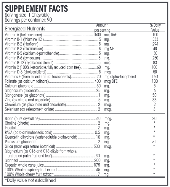 Life Guard Cherry/Raspberry (Perque) Supplement Facts