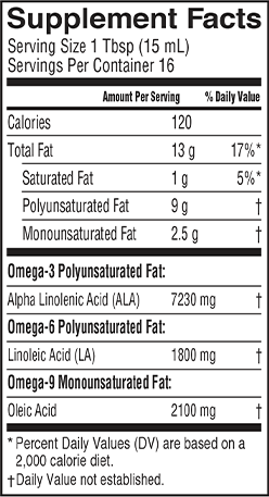 Lignan Flax Oil (Liquid) 8oz (Barlean's Organic Oils) supplement facts