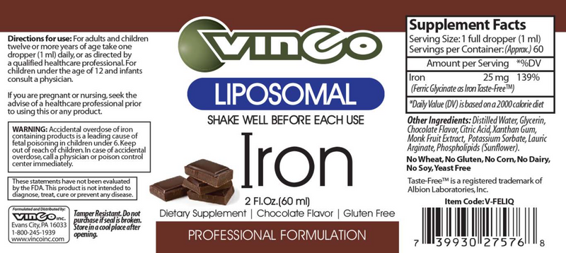 Liposomal Iron Vinco products