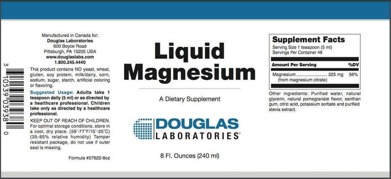 Liquid Magnesium (Douglas Labs) Label