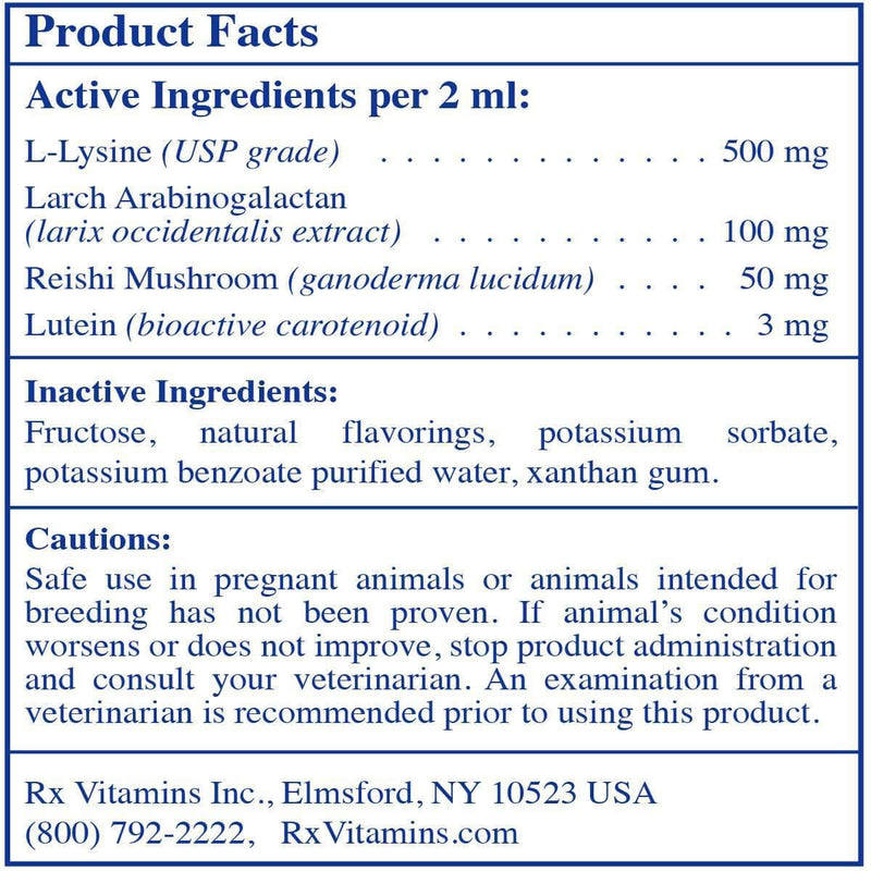 Liquid Immuno (Rx Vitamins for Pets) Supplement Facts