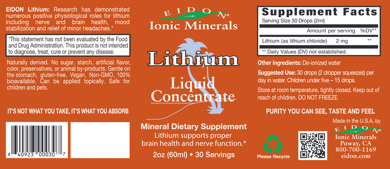 Lithium Liquid (Eidon) Label