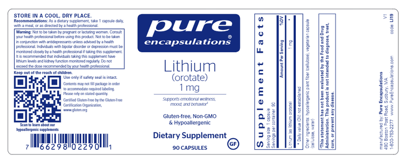 Lithium (Orotate) 1 Mg