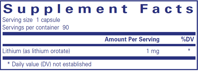 Lithium (Orotate) 1 Mg