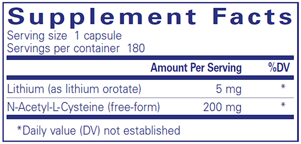 Lithium (Orotate) 5 Mg 180 Count