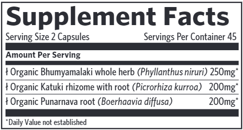 Liver Kidney 90ct (Organic India) Supplement Facts