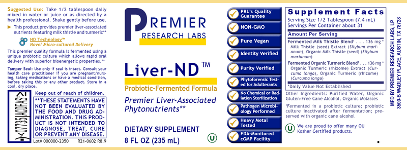 Liver-ND (Premier Research Labs) Label