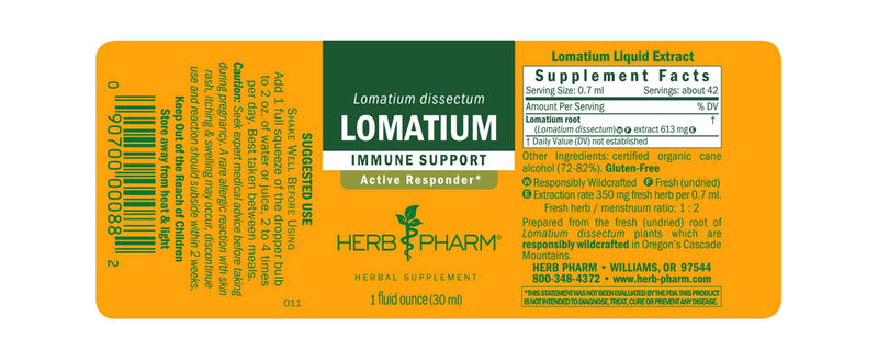 Lomatium label Herb Pharm