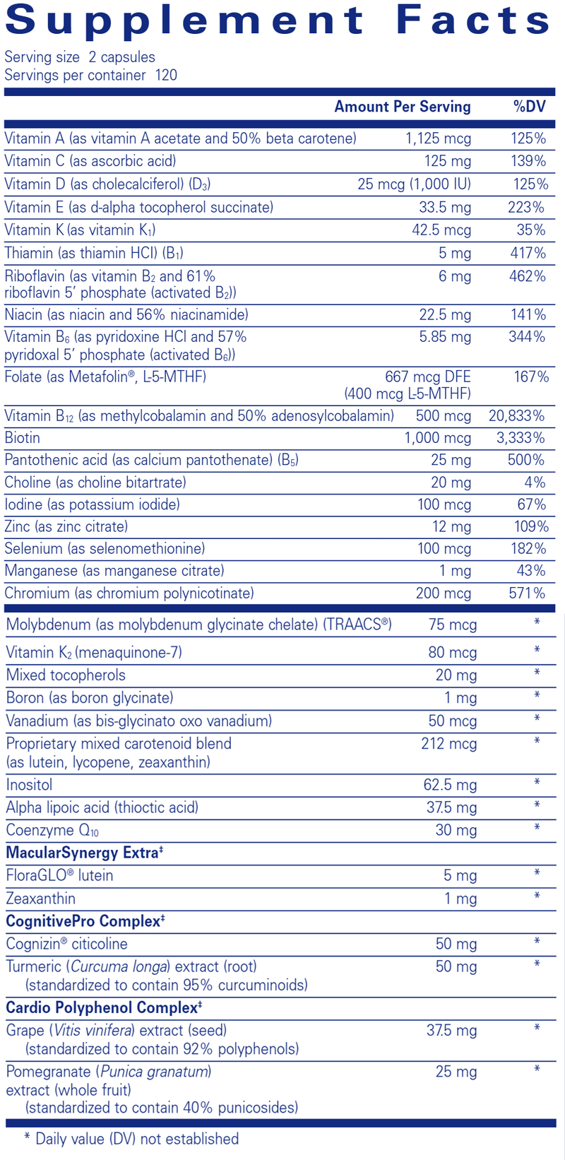 Longevity Nutrients 240 Count