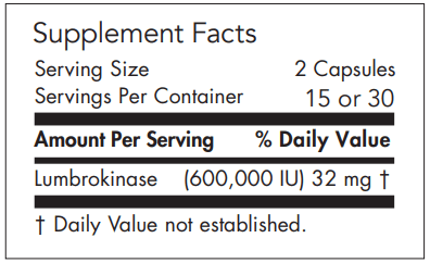 Lumbrokinase Delayed Release Vegicaps 30 Count