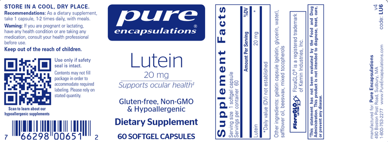 Lutein 20 Mg 60 Count