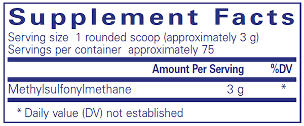 MSM Powder 227Gm (Pure Encapsulations) supplement facts