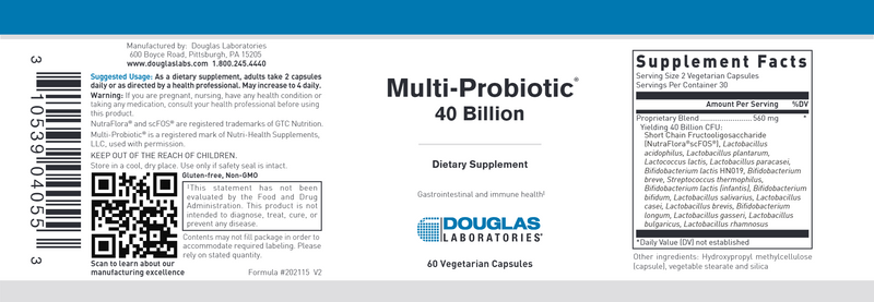 MULTI-PROBIOTIC 40 BILLION (Douglas Labs) Label