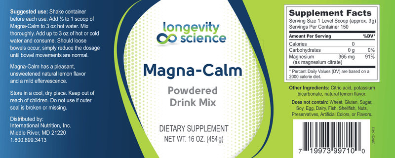 Magna-Calm (Longevity Science) 16oz Label