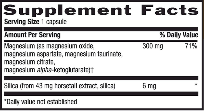 Magnesium Caps 300 mg (Country Life) Supplement Facts