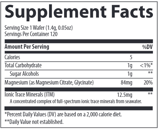 Magnesium Chewable Trace Minerals Research supplement facts