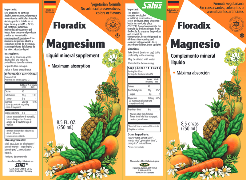 Magnesium Liquid 8.5oz (Salus) Label