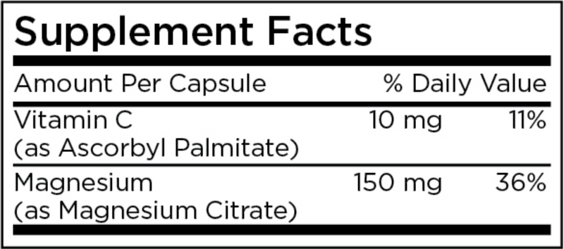 Magnesium Citrate (Metabolic Maintenance) 240ct Supplement Facts