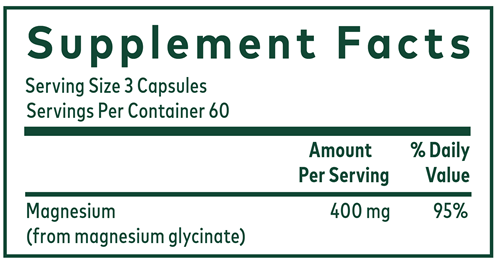 Magnesium Glycinate 400 (Gaia Herbs Professional Solutions) Supplement Facts