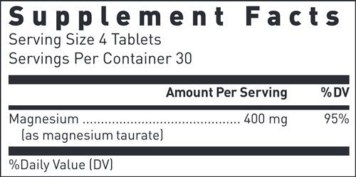 Magnesium Taurate 400 Douglas Labs supplement facts