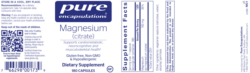 Magnesium (citrate) 180 Count