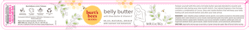 Mama Bee Belly Butter (Burts Bees) Label