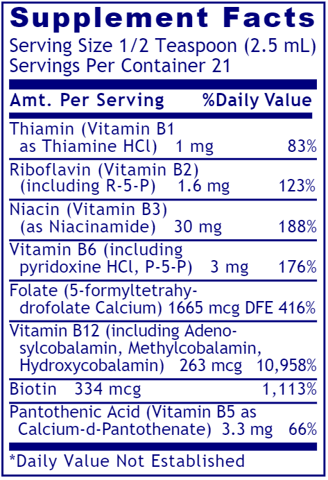 Max B-ND 2oz (Premier Research Labs) Supplement Facts