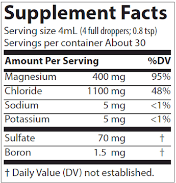 Mega-Mag Trace Minerals Research supplement facts