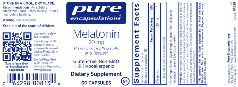 Melatonin 20 Mg. 60's