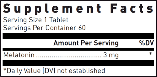 Melatonin 3 mg Douglas Labs supplement facts