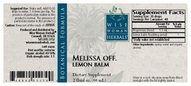 Melissa lemon balm 2oz Wise Woman Herbals products