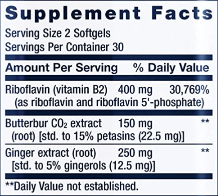 Migra-Eeze™ (Life Extension) Supplement Facts