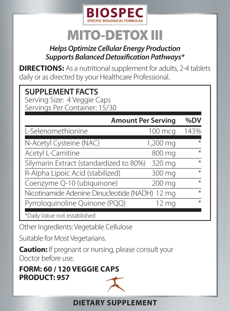 Mito-Detox III (Biospec Nutritionals) Supplement Facts