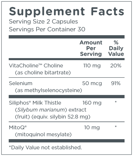 MitoQ Liver (MitoQ) supplement facts