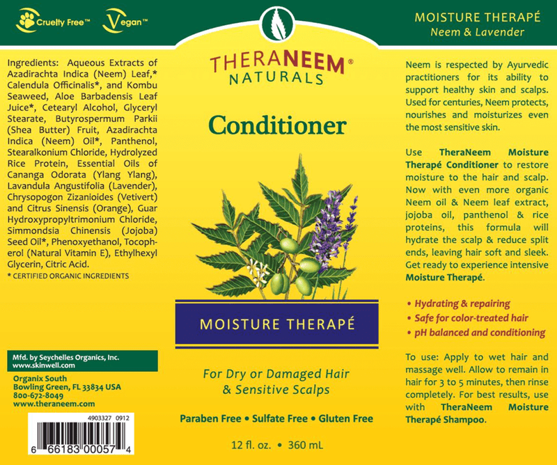 Moisture Therape Conditioner (Theraneem) Label