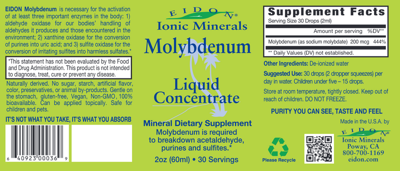 Molybdenum Liquid (Eidon) Label