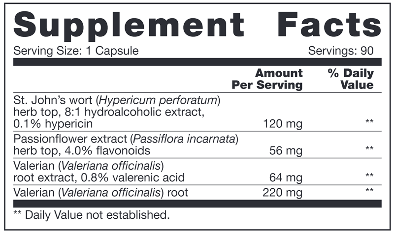 Mood Support SAP (NFH Nutritional Fundamentals) Supplement Facts