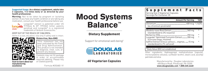 Mood Systems Balance (Douglas Labs) Label