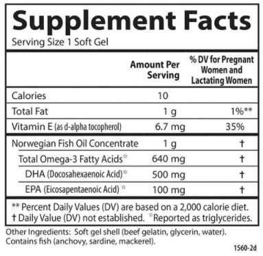 Mother's DHA (Carlson Labs) Supplement Facts