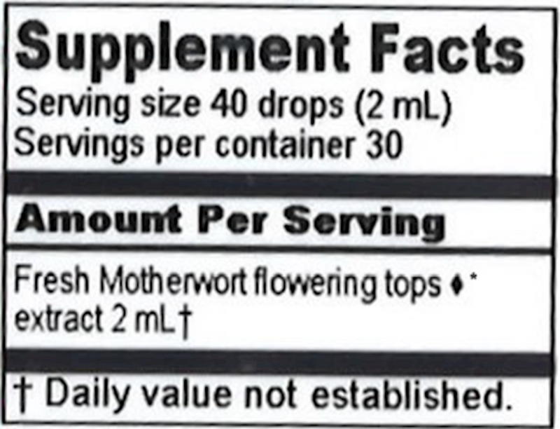 Motherwort Extract (Herbalist Alchemist) Supplement Facts