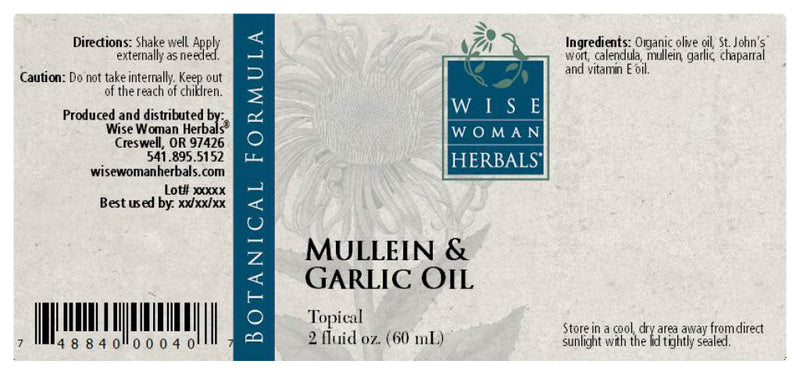 Mullein & Garlic Oil Compound 1oz Wise Woman Herbals supplements