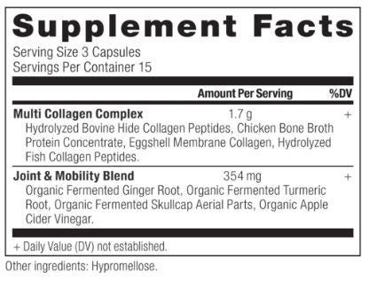 Multi Collagen Joint + Mobility 45ct (Ancient Nutrition) Supplement Facts