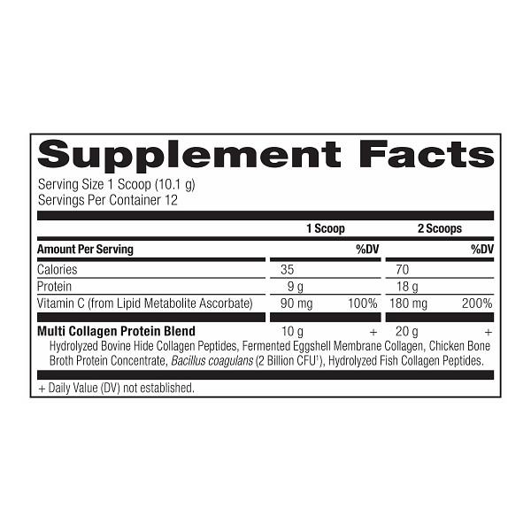 Multi Collagen Protein Powder 12 servings (Ancient Nutrition) Supplement Facts