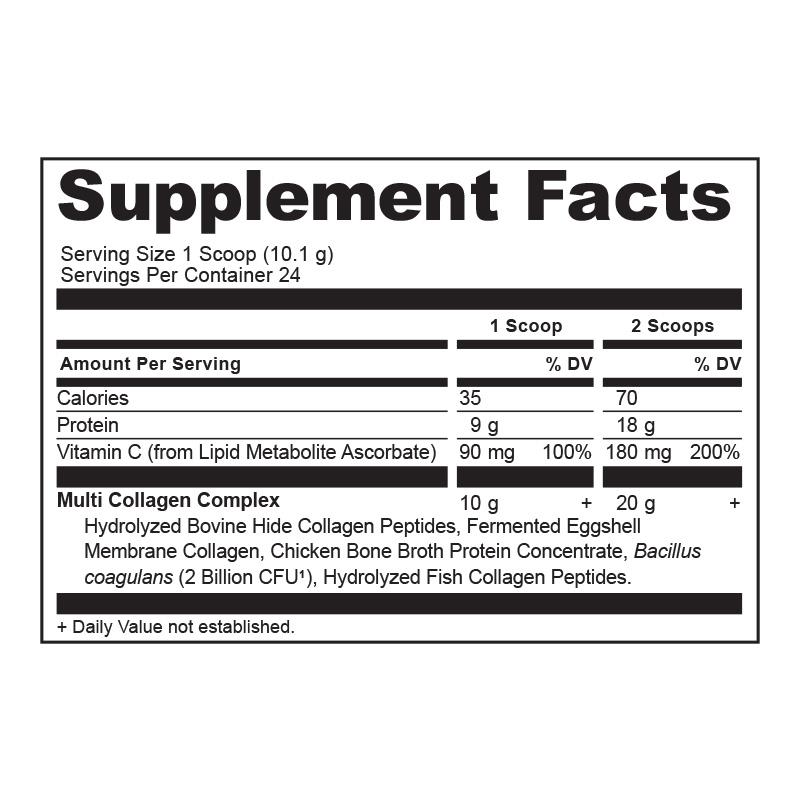 Multi Collagen Protein Powder 24 servings (Ancient Nutrition) Supplement Facts