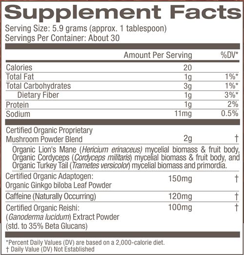 Mushroom Coffee Blend (Om Mushrooms) supplement facts