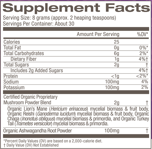 Mushroom Hot Chocolate Blend (Om Mushrooms) supplement facts