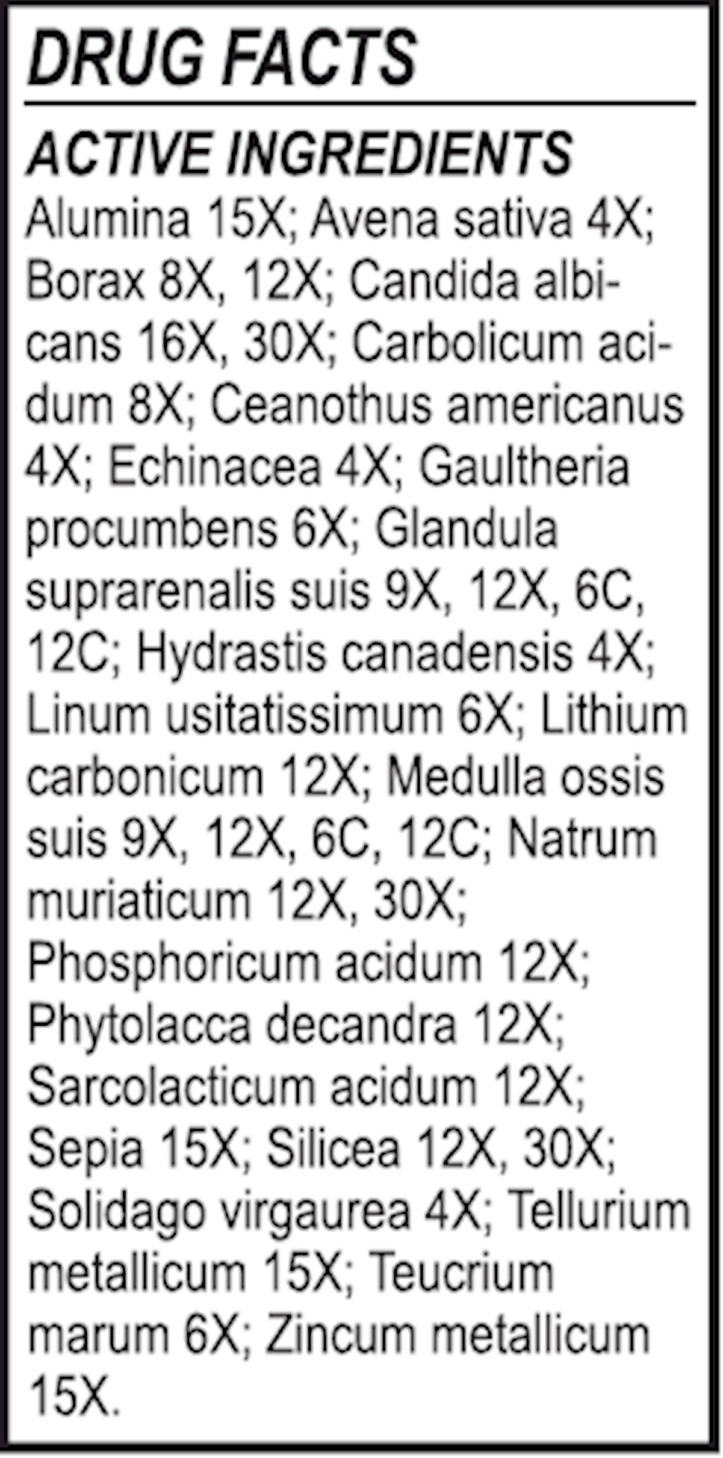 MycoCan-Chord (Energetix) Drug Facts